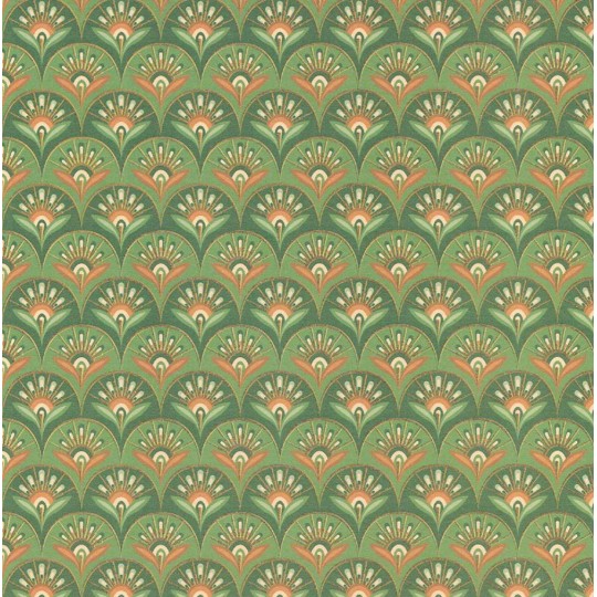 Green Scallop Print Paper ~ Kartos Italy